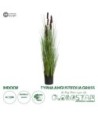 GloboStar® Artificial Garden TYPHA ANGUSTIFOLIA GRASS 20070 Τεχνητό Διακοσμητικό Φυτό Γρασίδι της Τύφας Υ120cm